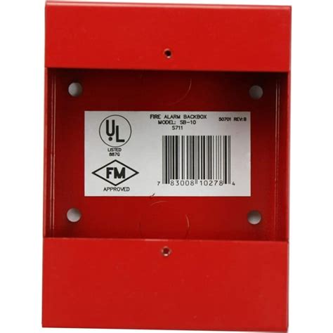 metal surfce-mount red back-box|Fire Lite Alarms SB.